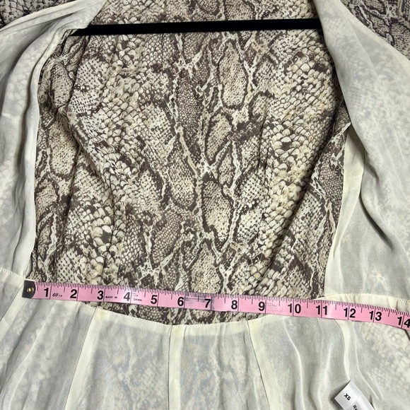 Reformation Like New Snake Skin Patterned Mini Wrap Dress with 3/4 Sleeves! - Picture 10 of 13